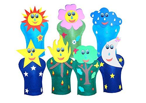 Fantoches Natureza Feltro 7 Personagens Embalagem Plástico Carlu Brinquedos