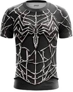 Camisa Camiseta Homem Aranha simbionte - Trajem, uniforme, 3d (Venom) (5-7 Anos)