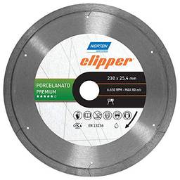 Disco Diamantado Para Corte - Porcelanato Premium Clipper 230x25,4mm Caixa Com 5 Norton Cinza