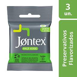 Preservativo Camisinha Jontex Sabor Maçã Verde - 3 Unidades, Jontex, 3un
