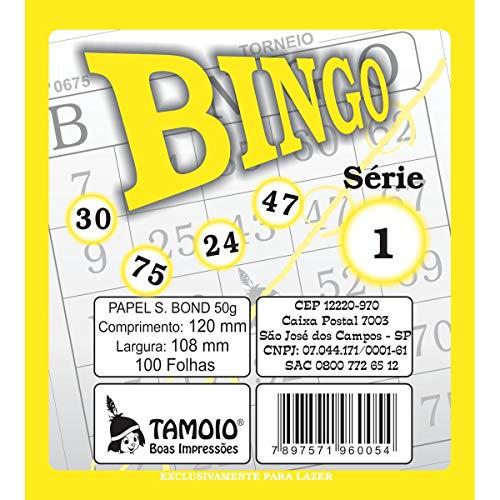 Bloco Para Bingo Amarelo 120x108mm 100 Folhas Tamoio, Multicor, pacote de 15