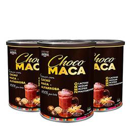 Achocolatado de Maca Peruana Chocomaca Color Andina Food, 3 potes de 200g, Pré-Treino Energético Proteico