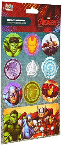 Acessorio Para Planners The Avengers Adesivo Metalizado - Pacote com 10, Tilibra, 29.588, Multicor
