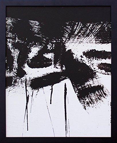 Quadro Abstrato em Decore Pronto Preto/ Branco 43x53cm