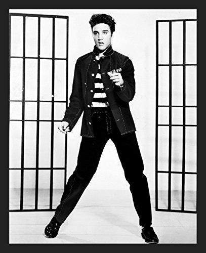 Quadro Ídolo Elvis Presley Dançando Decore Pronto Preto/ Branco 45x55cm