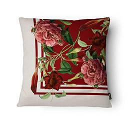 Capa de Almofada Floral Belchior Uniq Silk Home Vermelho/Marfim 43 X 43 Cm, Silk Home