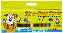 Lápis de Cera, Maripel GC15E, Multicor, Pacote de 12
