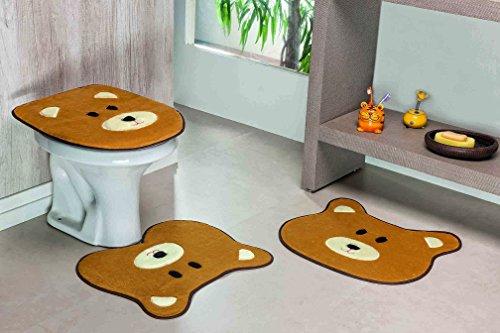 Jogo de Banheiro Formato Urso Guga Tapetes Caramelo 3