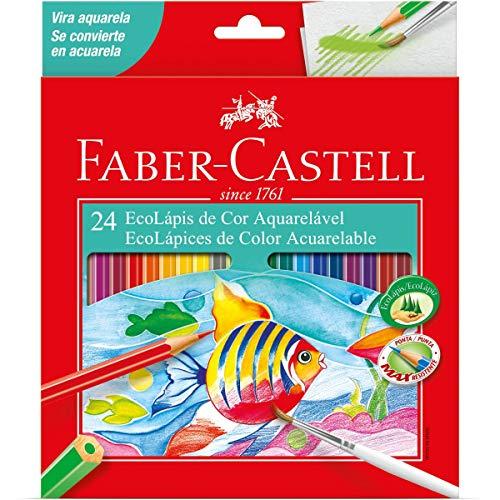 Lápis Aquarelável EcoLápis, Faber Castell 120224G, Multicor, pacote de 6