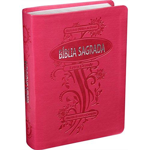 Bíblia Sagrada Letra Grande com índice digital - Capa couro sintético Pink: Almeida Revista e Corrigida (ARC)