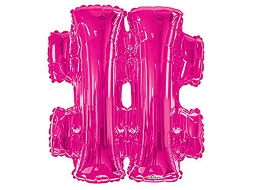 Balão Metalizado Supershape Simbolo Hashtag Rosa Pack Conver Regina Rosa