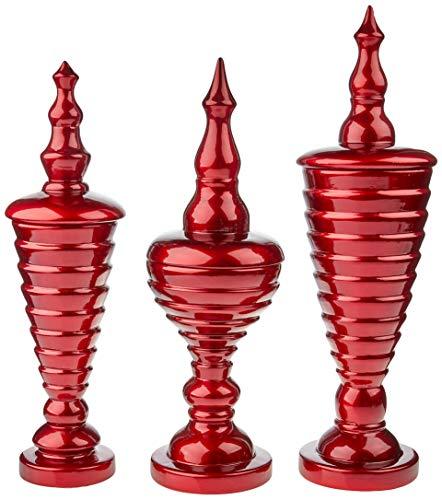 Trio De Potes Imperial G, M E P Ceramicas Pegorin Vermelho