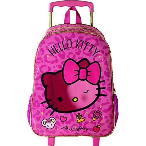 Mala Escolar com Rodinhas 16, Hello Kitty, 8820, Rosa