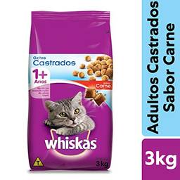 Ração Whiskas Carne Para Gatos Adultos Castrados 3 kg
