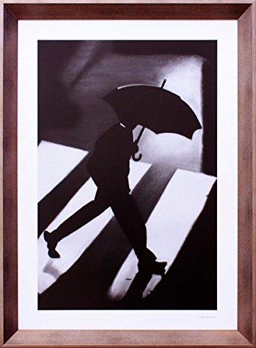 Quadro Decorativo Homem com Guarda-Chuva Decore Pronto Multicor 55x75 cm