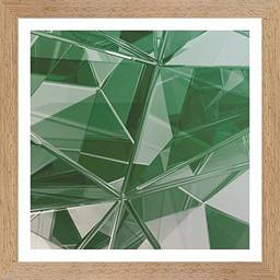 Quadro Abstrato Geométrico Vitral Verde 45x45cm, Decore Pronto, Multicor, Médio