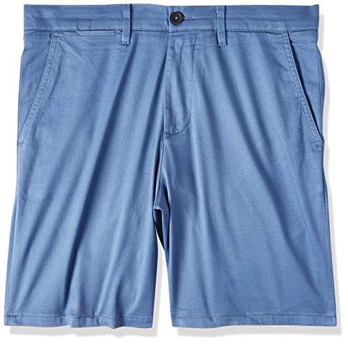 Bermuda masculina Regular Fit em gabardine de algodão, Azul, 40