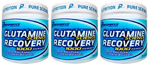 Glutamina Glutamine Science Recovery 1000 Powder Performance Nutrition 300g Kit 3 Und