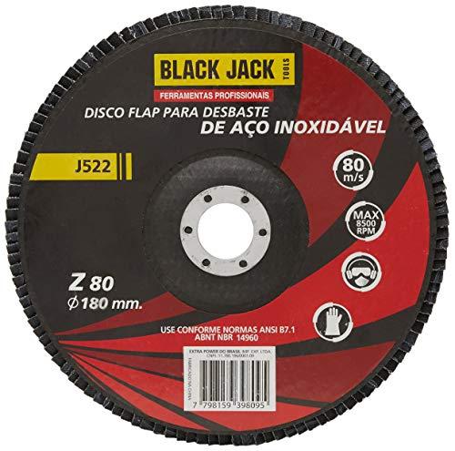 Disco Flap para Desbaste de Aço Inox 180 mm Z80, Black Jack J522