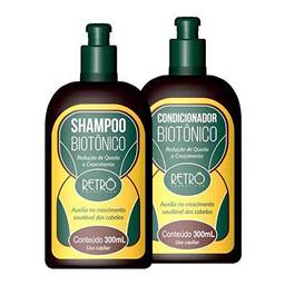Retrô Cosméticos Biotônico Kit Shampoo com Condicionador, 300 ml