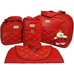 Kit com 4 Bolsas de Maternidade Pérola - Térmico Impermeável - Vermelho