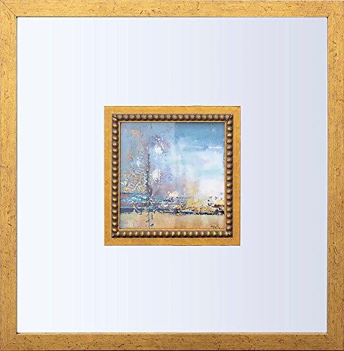 Quadro com Espelho Imagem Abstrata II - Decore Pronto Dourado 46x46cm