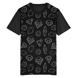 Camiseta Migian Diamantes Sublimada Tamanho:G;Cor:Preto;Genero:Masculino