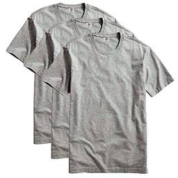 Kit com 3 Camiseta Masculina Básica Algodão Premium (Cinza, P)