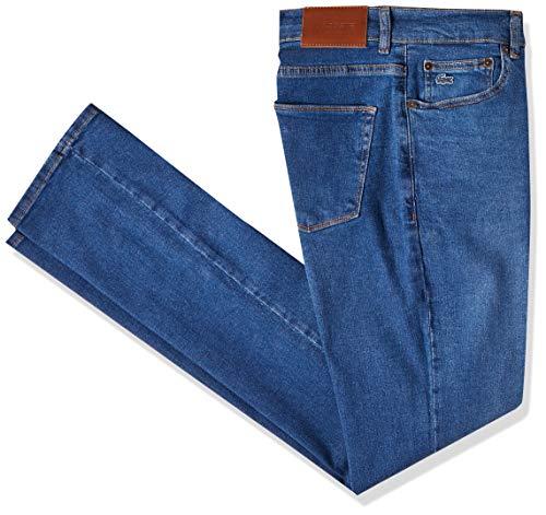 Calça Lacoste masculina slim fit com 5 bolsos, Azul, 46