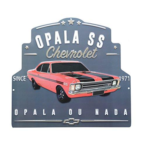 Placa de Alumínio Recorte Gm Opala Urban Prata/Vermelho