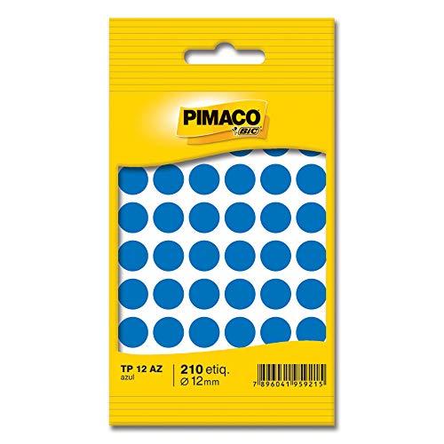 Etiqueta adesiva p/ codificação 12mm azul TP12AZ Pimaco, BIC, 886595, Azul, pacote de 5