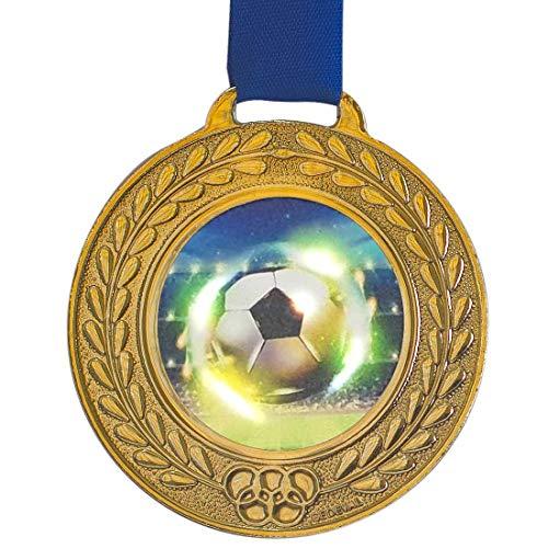 AX Esportes Pack 10 unidades Medalha Futebol, Dourado, Único