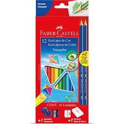 Lápis Triangular EcoLápis Longo Faber Castell, Multicor, 6 caixas com 12 unidades cada