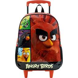 Mala Escolar com Rodinhas 16, Angry Birds, 8970, Vermelho