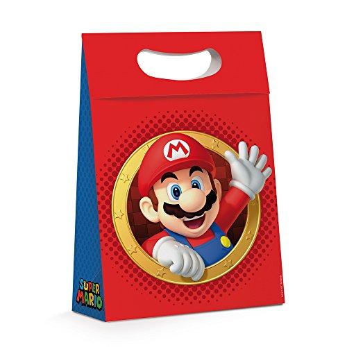 Caixa Para Presente Plus Cromus Embalagens na Estampa Super Mario Bros com Aba de Fechamento e Alça 26x11x40 cm com 10 Unidades