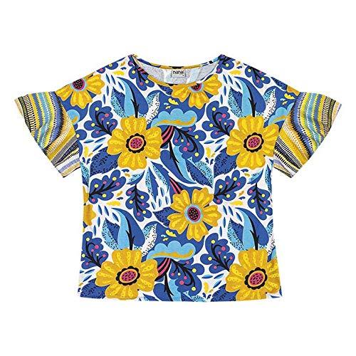 Camiseta Manga Curta Floral, Nanai, Azul, G