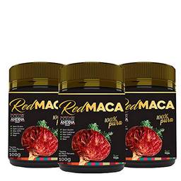 Maca Peruana Red (vermelha), Color Andina Food, 3 potes de 100g