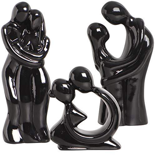 Trio De Esculturas Ceramicas Pegorin Preto