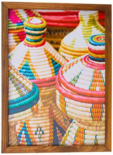 Ornamento Quadro Madeira Pequeno - Artesanato Decorglass Multicolor
