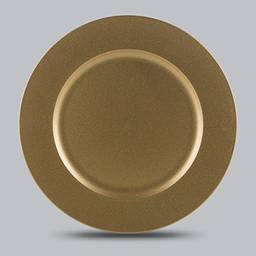 Conjunto de 6 Sousplat de Plastico Liso Gold Clean Rojemac Gold 33 Cm
