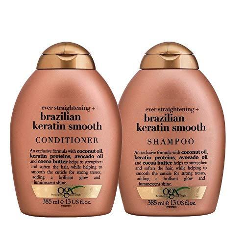 Shampoo Ogx Brazilian Keratin Smooth 385ml e Condicionador Ogx Brazilian Keratin Smooth 385ml