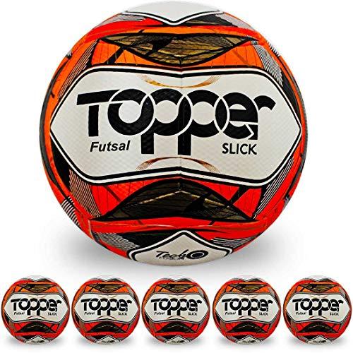 AX Esportes Pack com 6 Bolas de Futsal Topper Slick II , BRANCO/VERMELHO