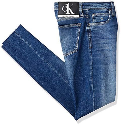 Calça Jeans Six Pockets bordado, Calvin Klein, Feminino, Marinho, 36