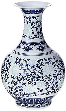 Aline Garrafa Decorativ 24 * 8cm Ceramica Bran/azul Cn Gs Internacional Único