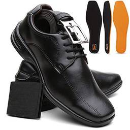 Sapato Masculino Confort Ultra Leve E Macio + Cinto e Carteira - Preto/40