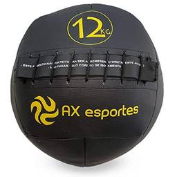 AX Esportes Bola de Wall Ball para Crossfit 12 kg, Preto