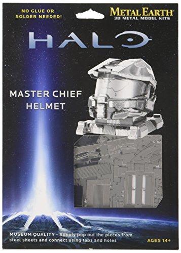 Mini Réplica de Montar Halo Master Chief Helmet Metal Earth Prata