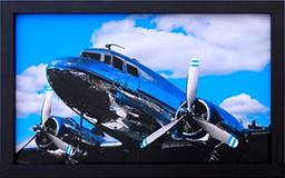 Quadro Decorativo Avião Cromado Decore Pronto Multicor 54x34 cm