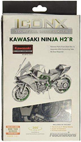 Mini Réplica de Montar Iconx Kawasaki Ninja H2R Metal Earth Prata