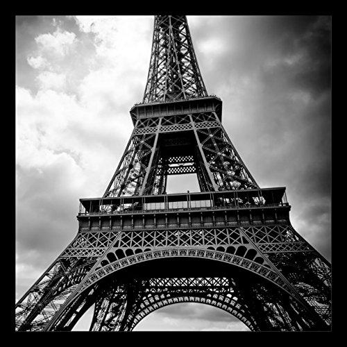 Quadro em Torre Eiffel Paris Decore Pronto Preto/ Branco 55x55cm